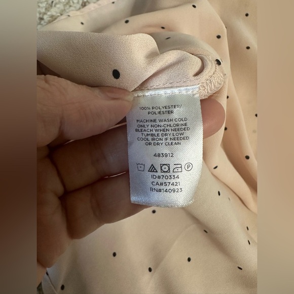 LOFT Blush Cap Sleeve Tie Front Blouse size S - Picture 6 of 9